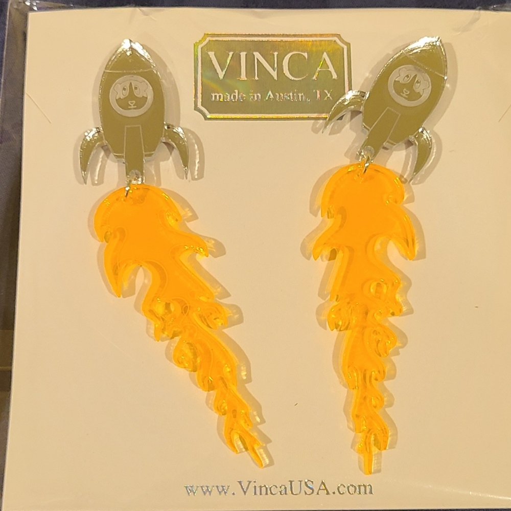 Vinca limited release Space Necklace, Pin, & Earrings. NWT